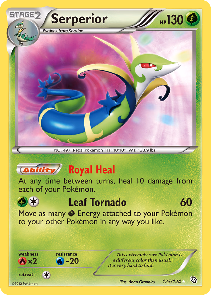 Serperior Pokemon card (125/124, Dragons Exalted)