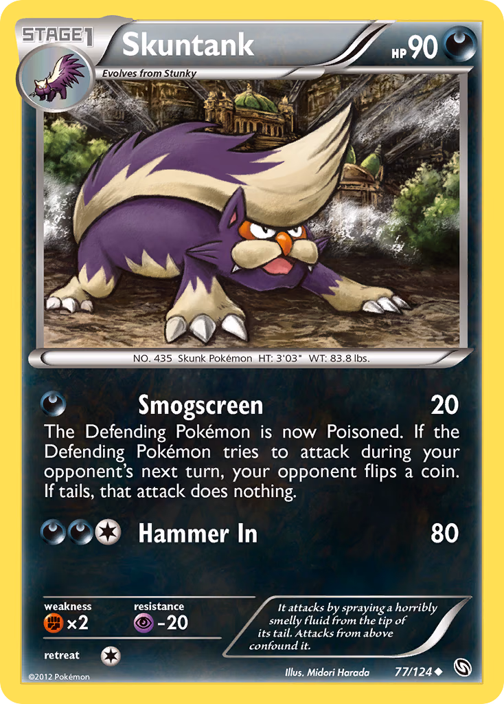 Skuntank Pokemon card (77/124, Dragons Exalted)