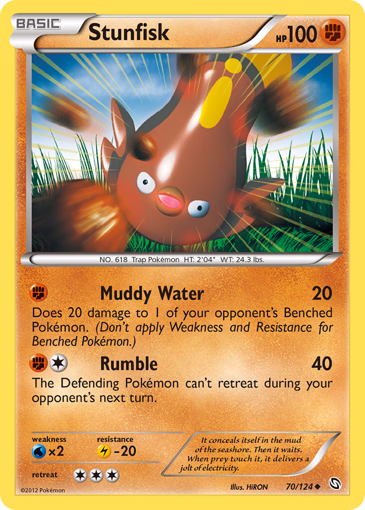 Stunfisk Pokemon card (70/124, Dragons Exalted)