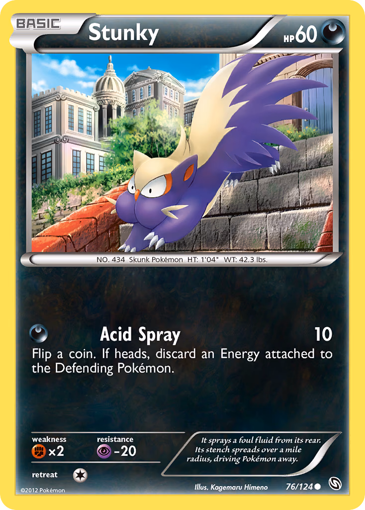 Stunky Pokemon card (76/124, Dragons Exalted)
