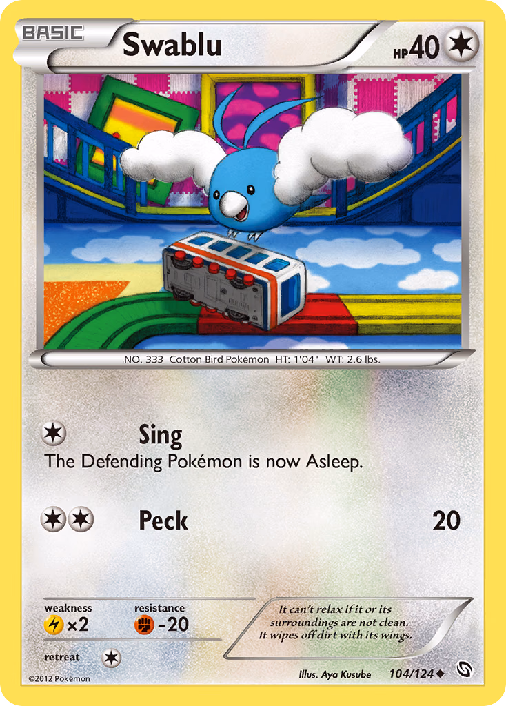 Swablu Pokemon card (104/124, Dragons Exalted)