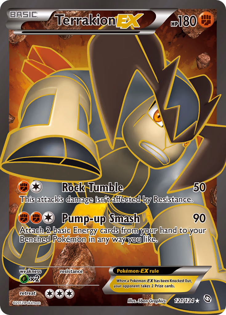 Terrakion-EX Pokemon card (121/124, Dragons Exalted)