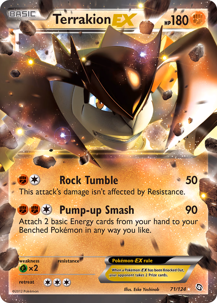 Terrakion-EX Pokemon card (71/124, Dragons Exalted)
