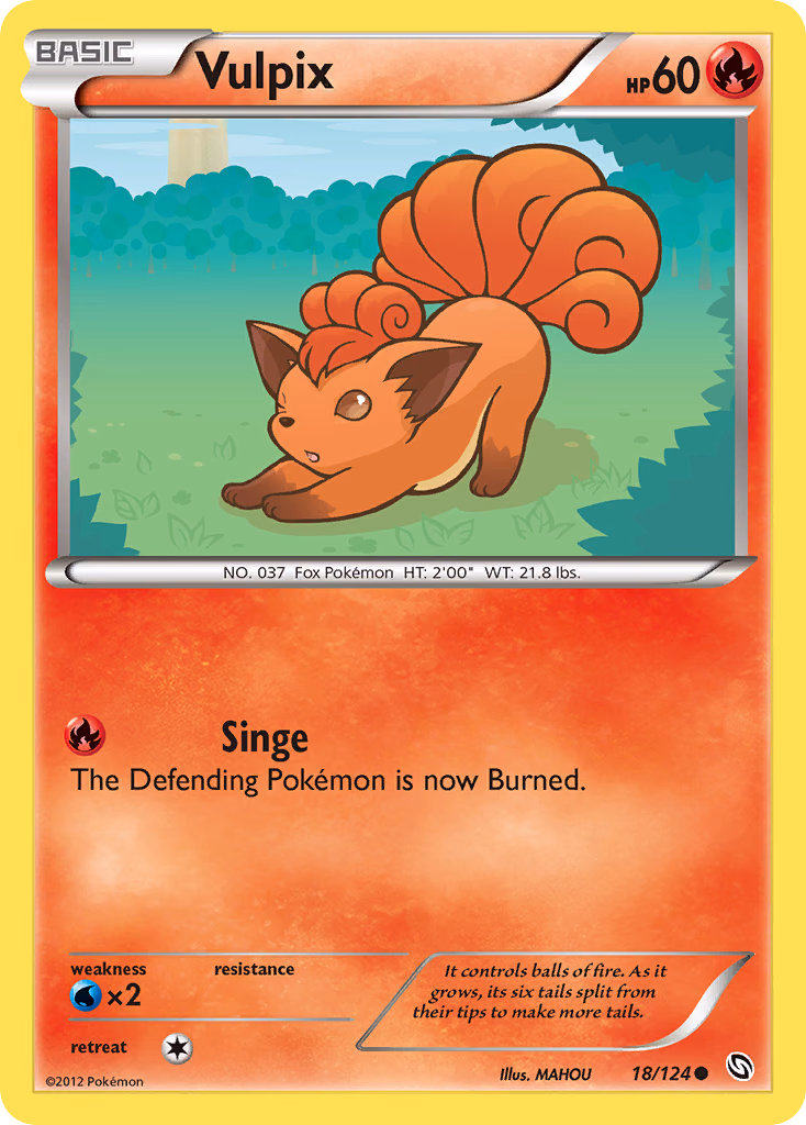 Vulpix Pokemon card (18/124, Dragons Exalted)