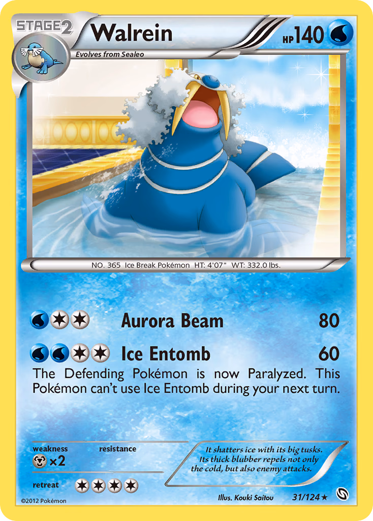 Walrein Pokemon card (31/124, Dragons Exalted)