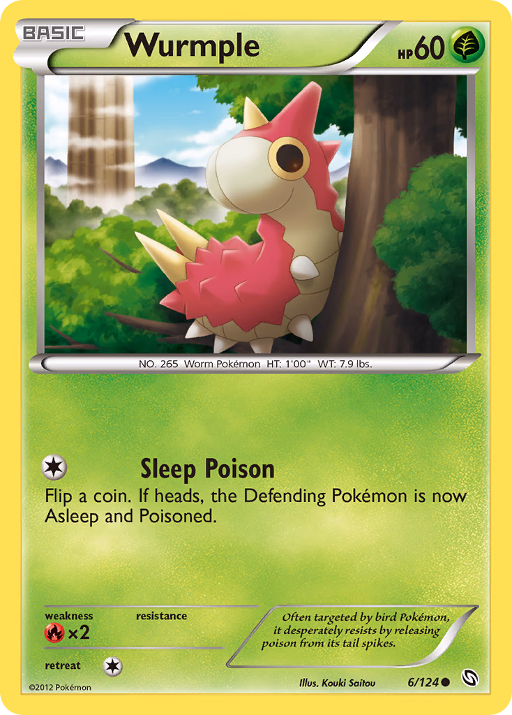 Wurmple Pokemon card (6/124, Dragons Exalted)