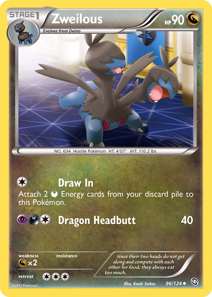 Zweilous Pokemon card (96/124, Dragons Exalted)