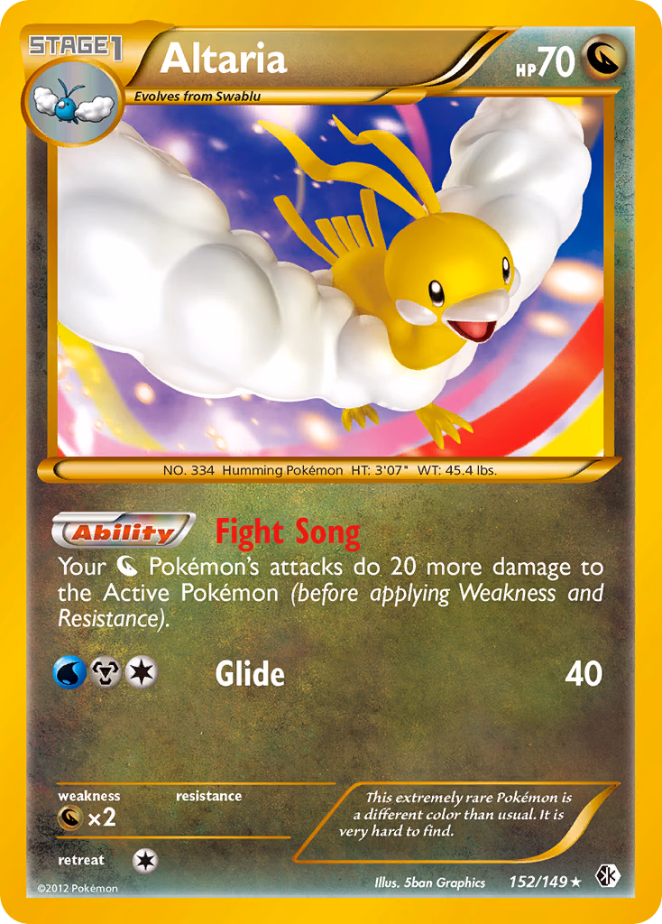 Altaria Pokemon card (152/149, Boundaries Crossed)