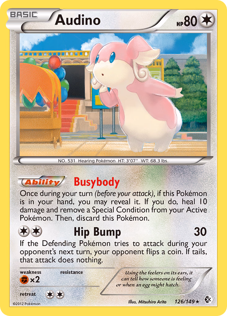 Audino Pokemon card (126/149, Boundaries Crossed)