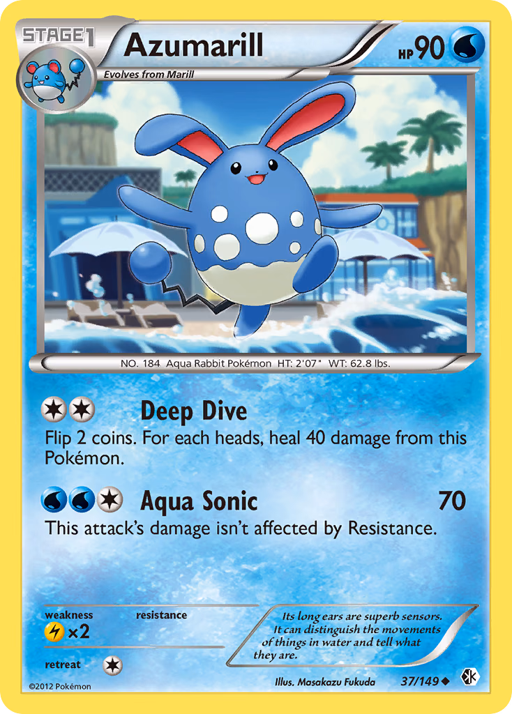 Azumarill Pokemon card (37/149, Boundaries Crossed)