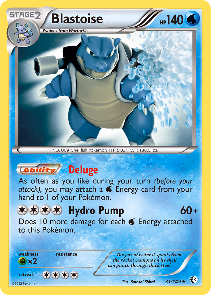 Blastoise Pokemon card (31/149, Boundaries Crossed)