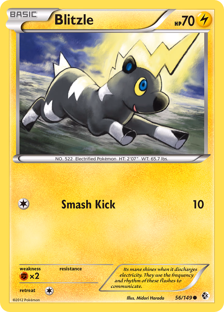 Blitzle Pokemon card (56/149, Boundaries Crossed)