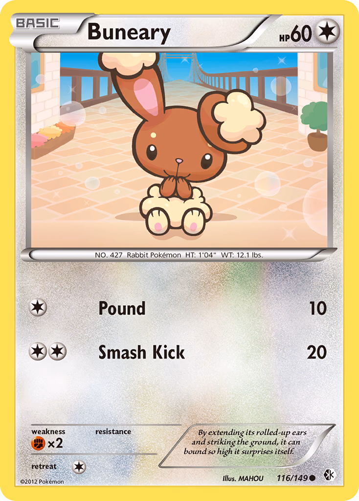 Buneary Pokemon card (116/149, Boundaries Crossed)