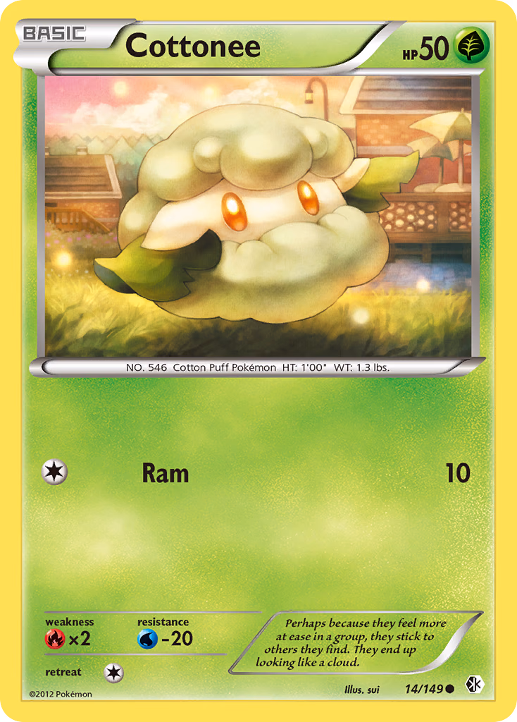 Cottonee Pokemon card (14/149, Boundaries Crossed)