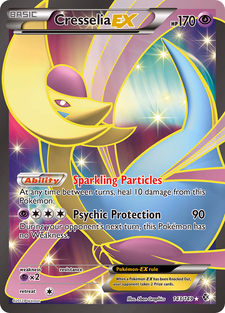 Cresselia-EX Pokemon card (143/149, Boundaries Crossed)