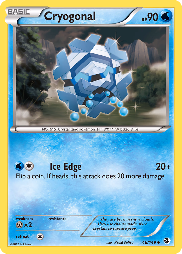 Cryogonal Pokemon card (46/149, Boundaries Crossed)