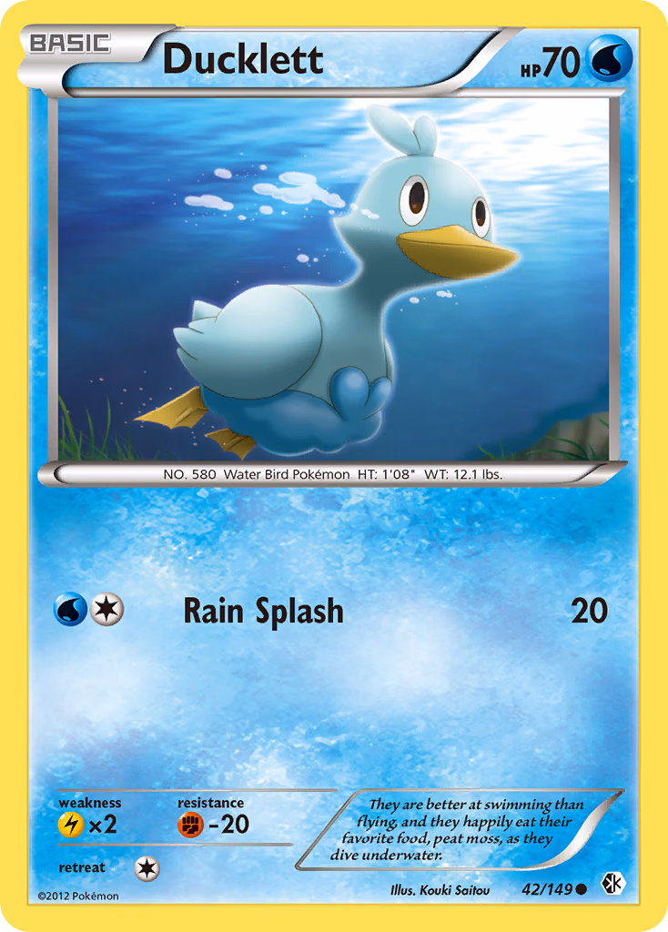 Ducklett Pokemon card (42/149, Boundaries Crossed)