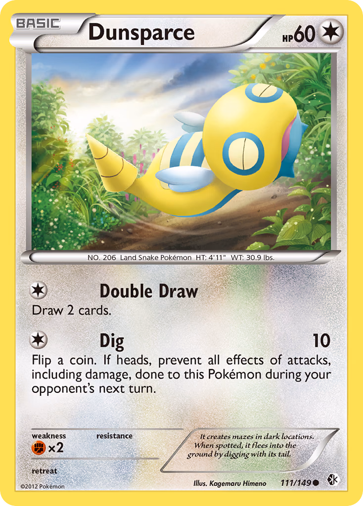 Dunsparce Pokemon card (111/149, Boundaries Crossed)
