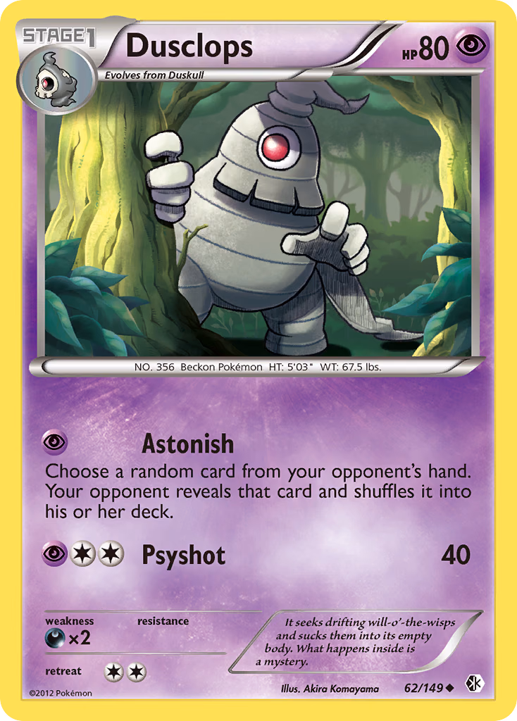 Dusclops Pokemon card (62/149, Boundaries Crossed)