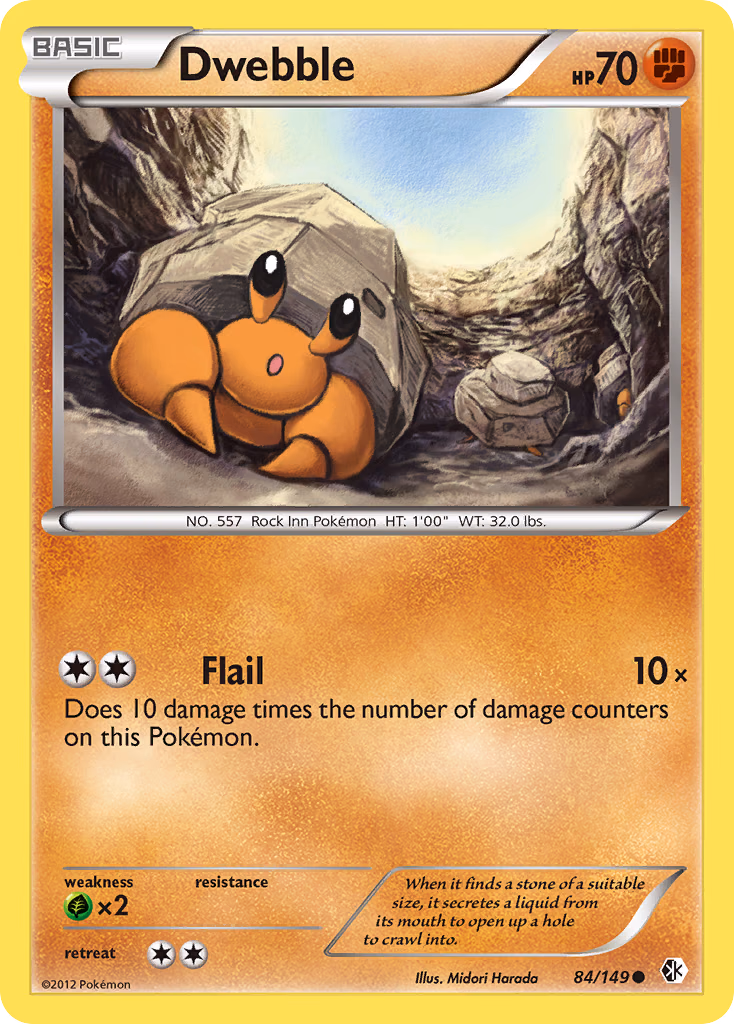 Dwebble Pokemon card (84/149, Boundaries Crossed)
