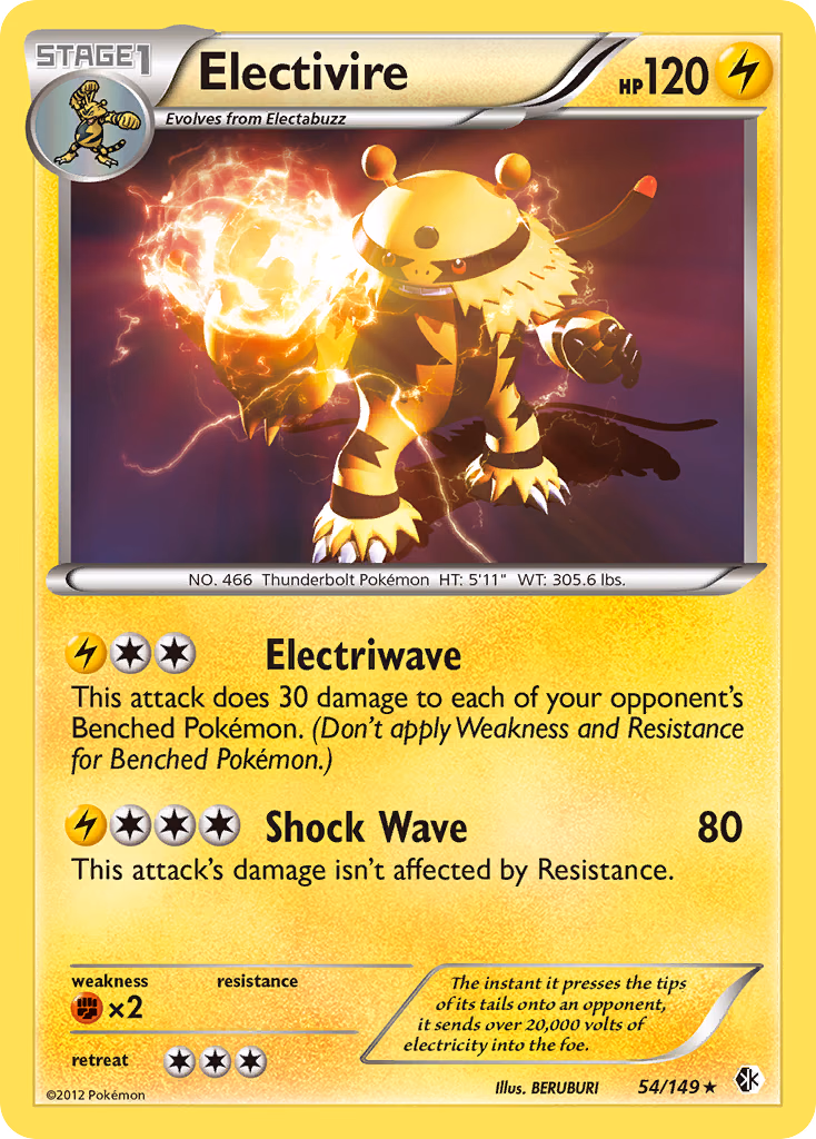 Electivire Pokemon card (54/149, Boundaries Crossed)