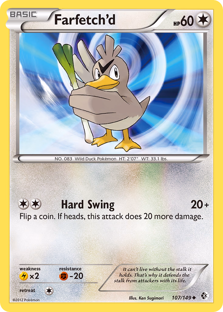 Farfetch'd Pokemon card (107/149, Boundaries Crossed)
