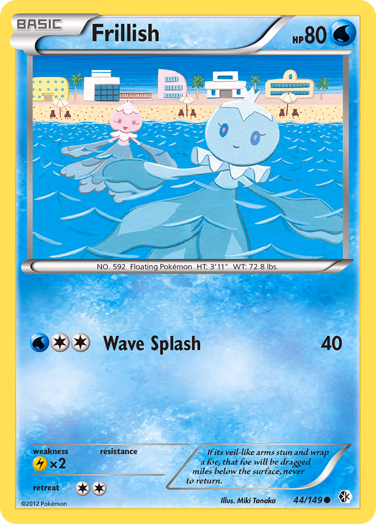 Frillish Pokemon card (44/149, Boundaries Crossed)