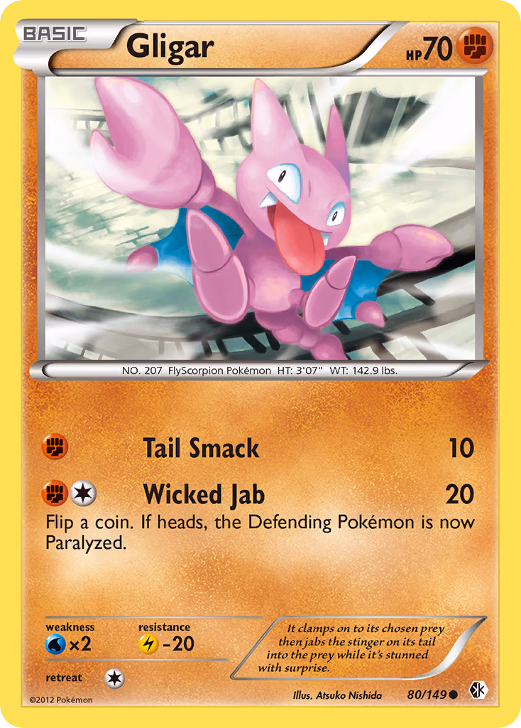 Gligar Pokemon card (80/149, Boundaries Crossed)