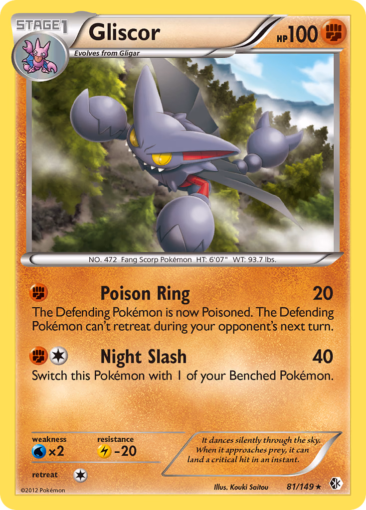 Gliscor Pokemon card (81/149, Boundaries Crossed)