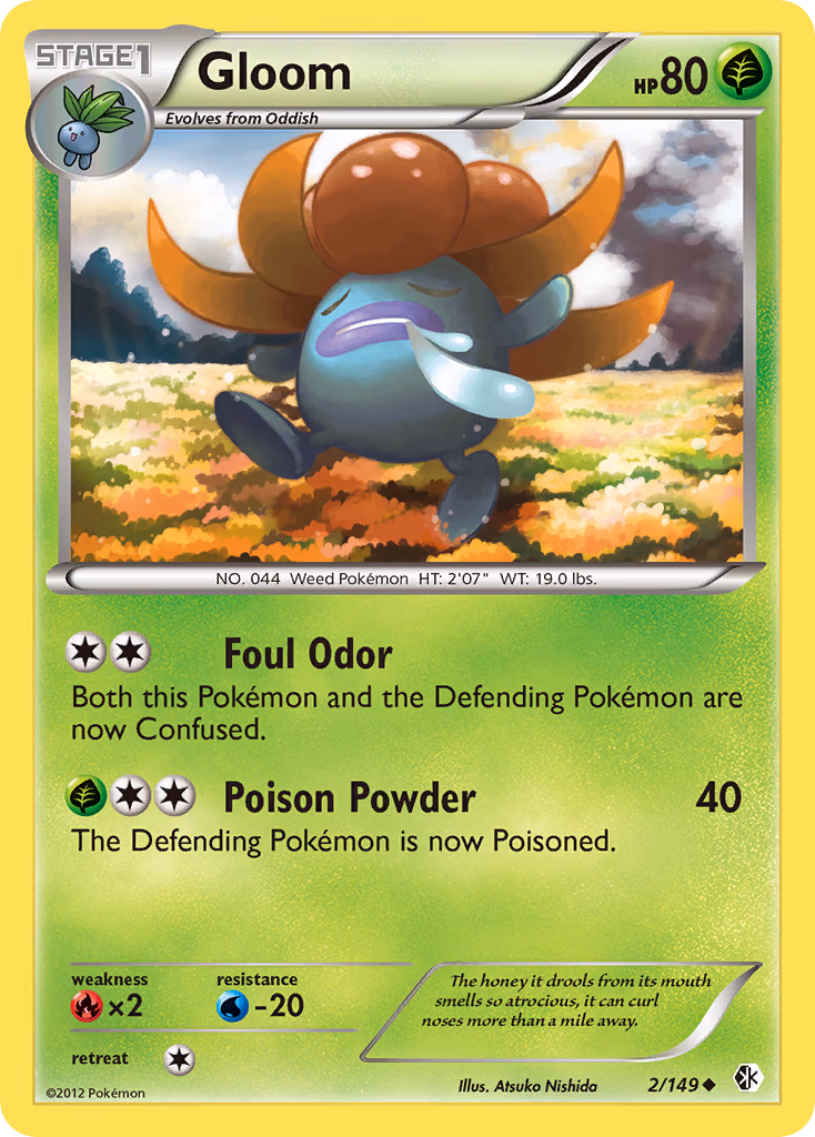 Gloom Pokemon card (2/149, Boundaries Crossed)