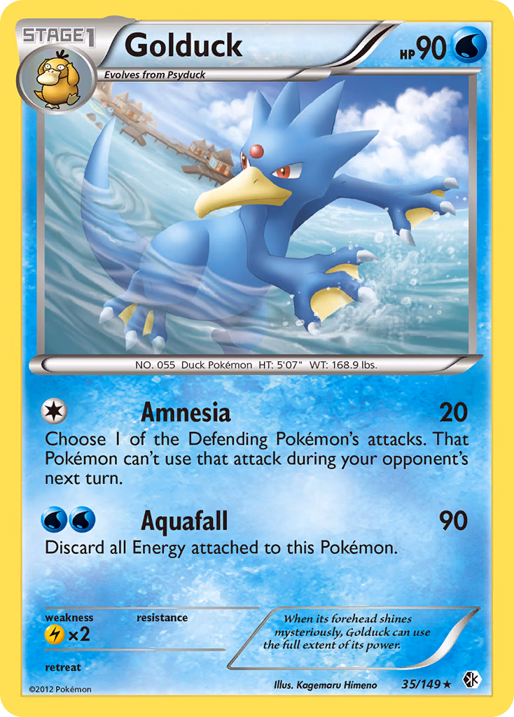 Golduck Pokemon card (35/149, Boundaries Crossed)