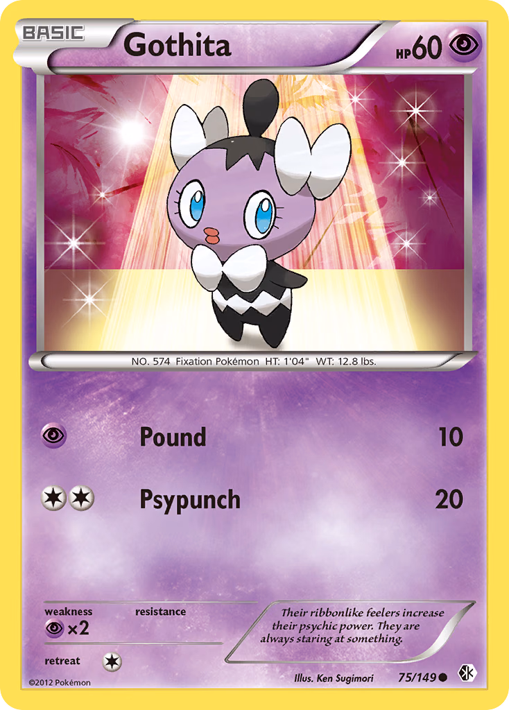 Gothita Pokemon card (75/149, Boundaries Crossed)