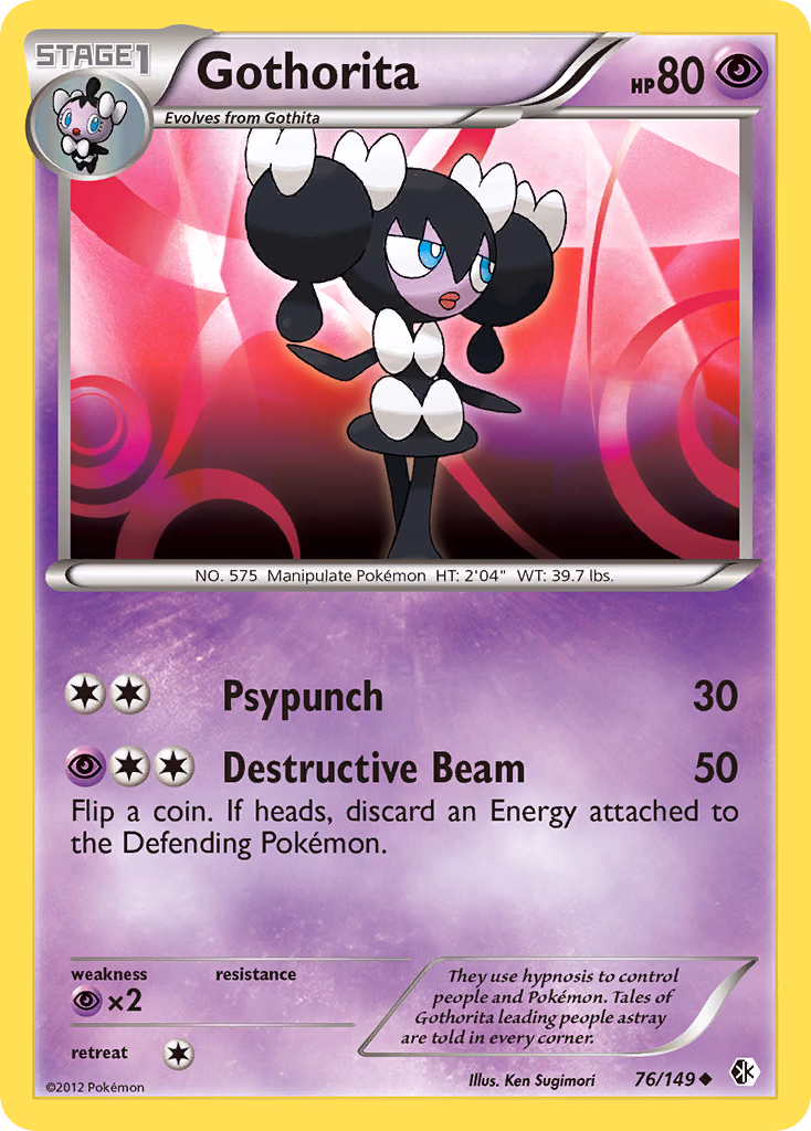 Gothorita Pokemon card (76/149, Boundaries Crossed)