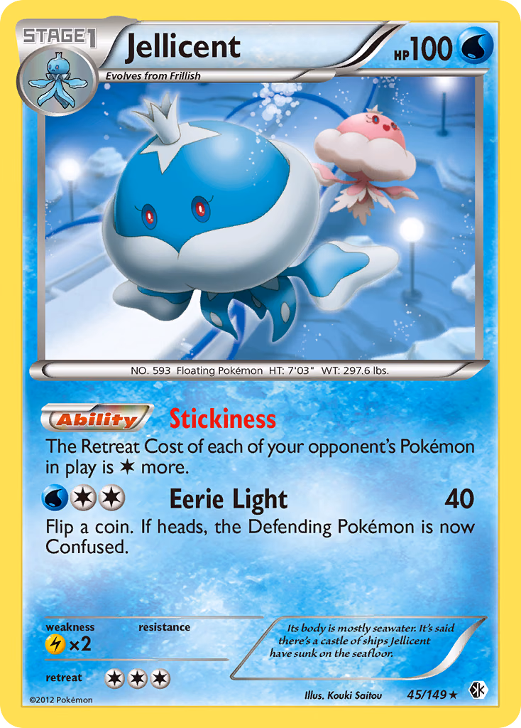 Jellicent Pokemon card (45/149, Boundaries Crossed)