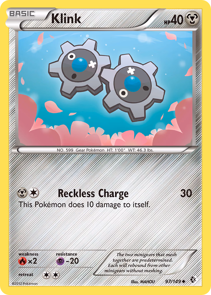 Klink Pokemon card (97/149, Boundaries Crossed)