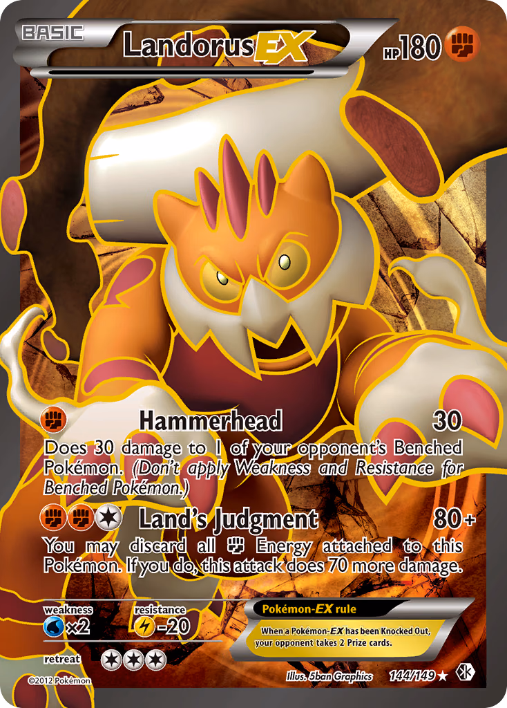 Landorus-EX Pokemon card (144/149, Boundaries Crossed)