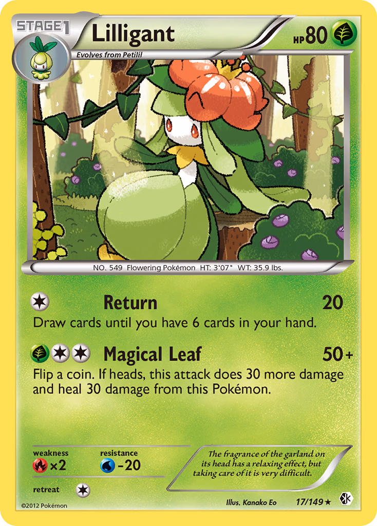 Lilligant Pokemon card (17/149, Boundaries Crossed)