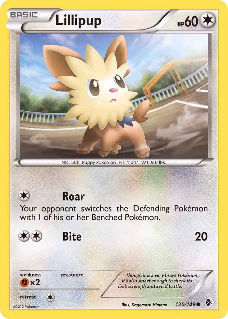 Lillipup Pokemon card (120/149, Boundaries Crossed)