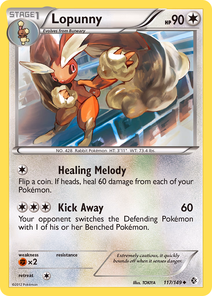 Lopunny Pokemon card (117/149, Boundaries Crossed)