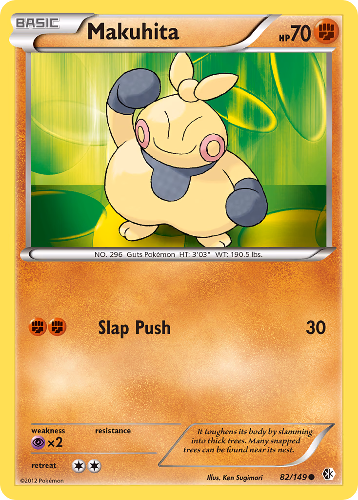 Makuhita Pokemon card (82/149, Boundaries Crossed)