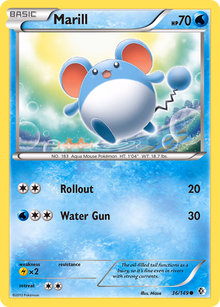 Marill Pokemon card (36/149, Boundaries Crossed)