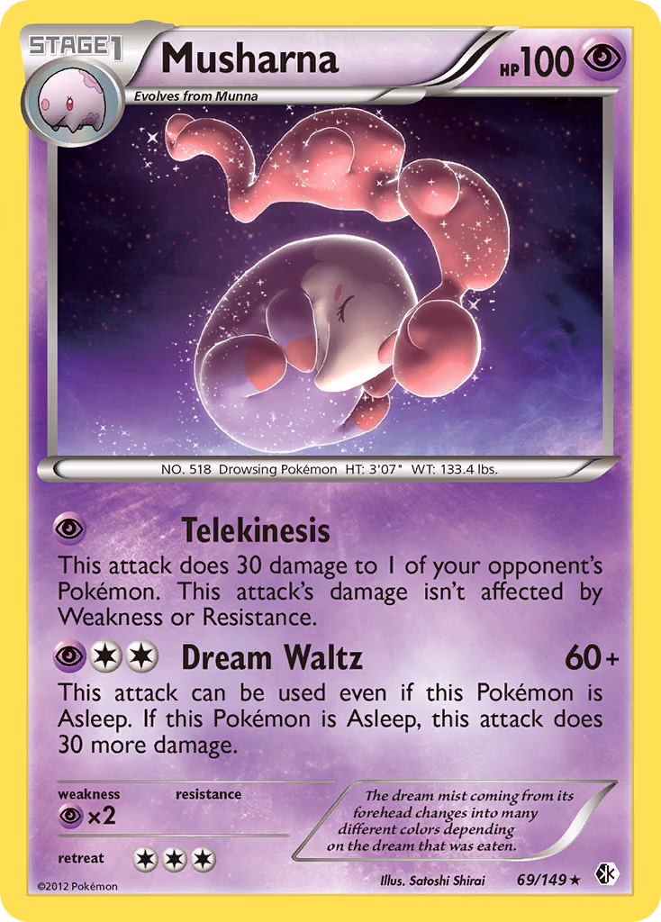 Musharna Pokemon card (69/149, Boundaries Crossed)