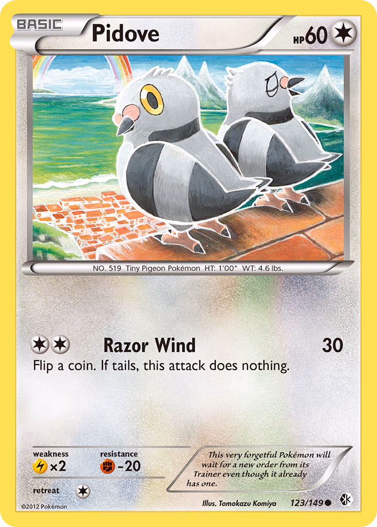 Pidove Pokemon card (123/149, Boundaries Crossed)