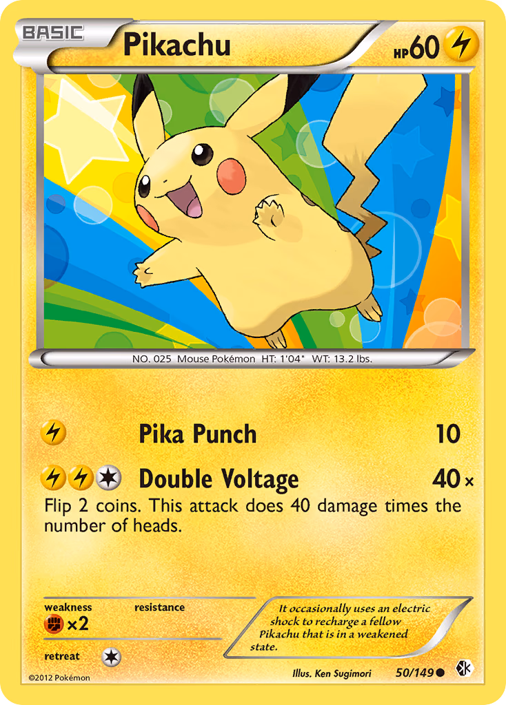 Pikachu Pokemon card (50/149, Boundaries Crossed)