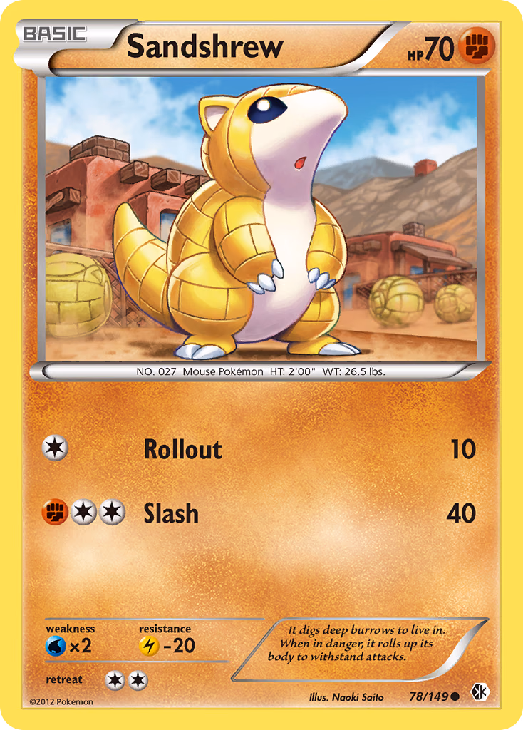 Sandshrew Pokemon card (78/149, Boundaries Crossed)
