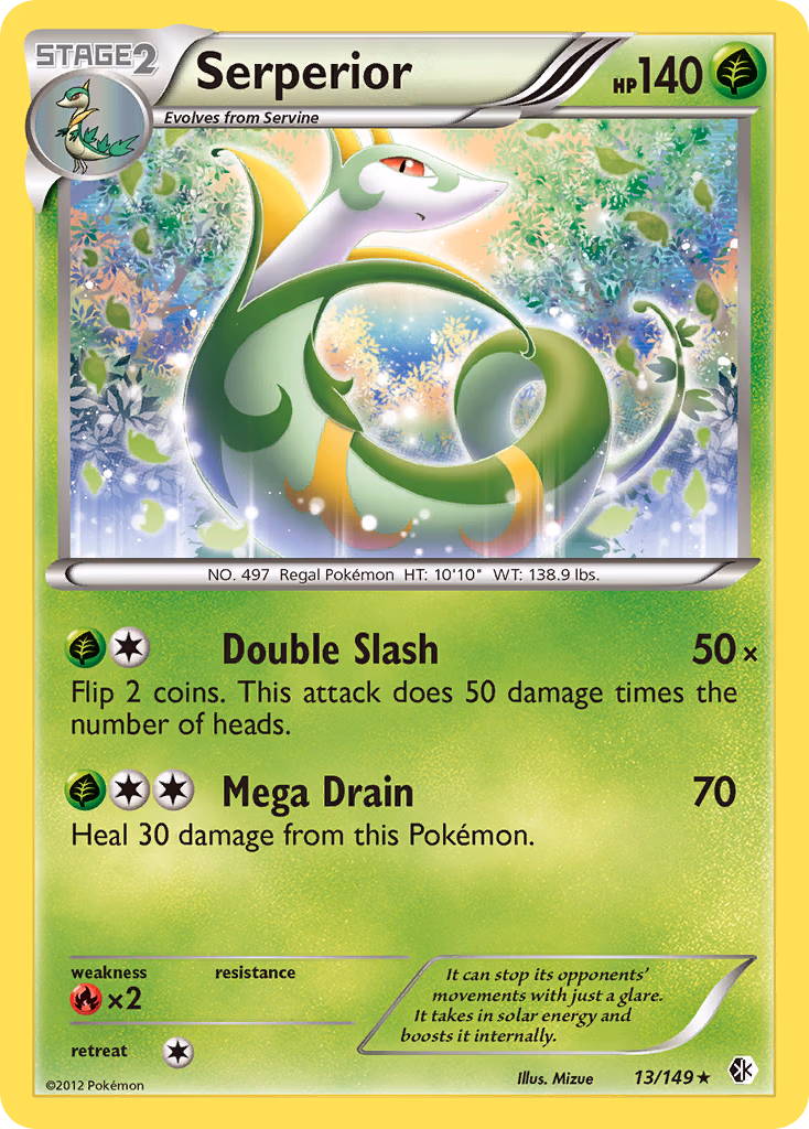 Serperior Pokemon card (13/149, Boundaries Crossed)
