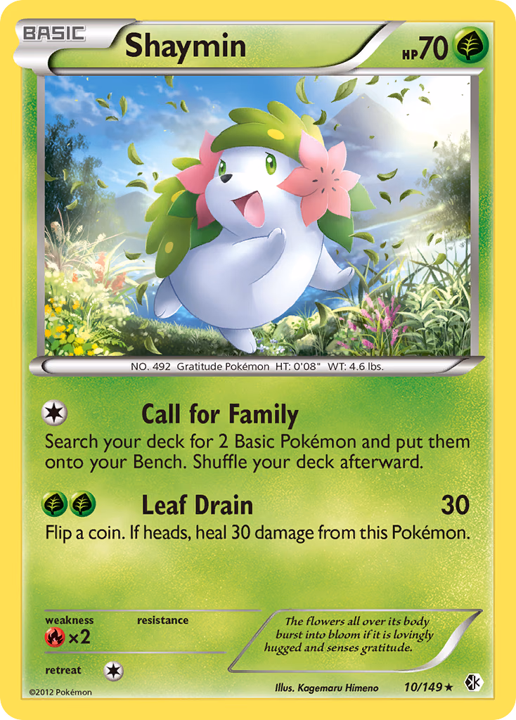 Shaymin Pokemon card (10/149, Boundaries Crossed)