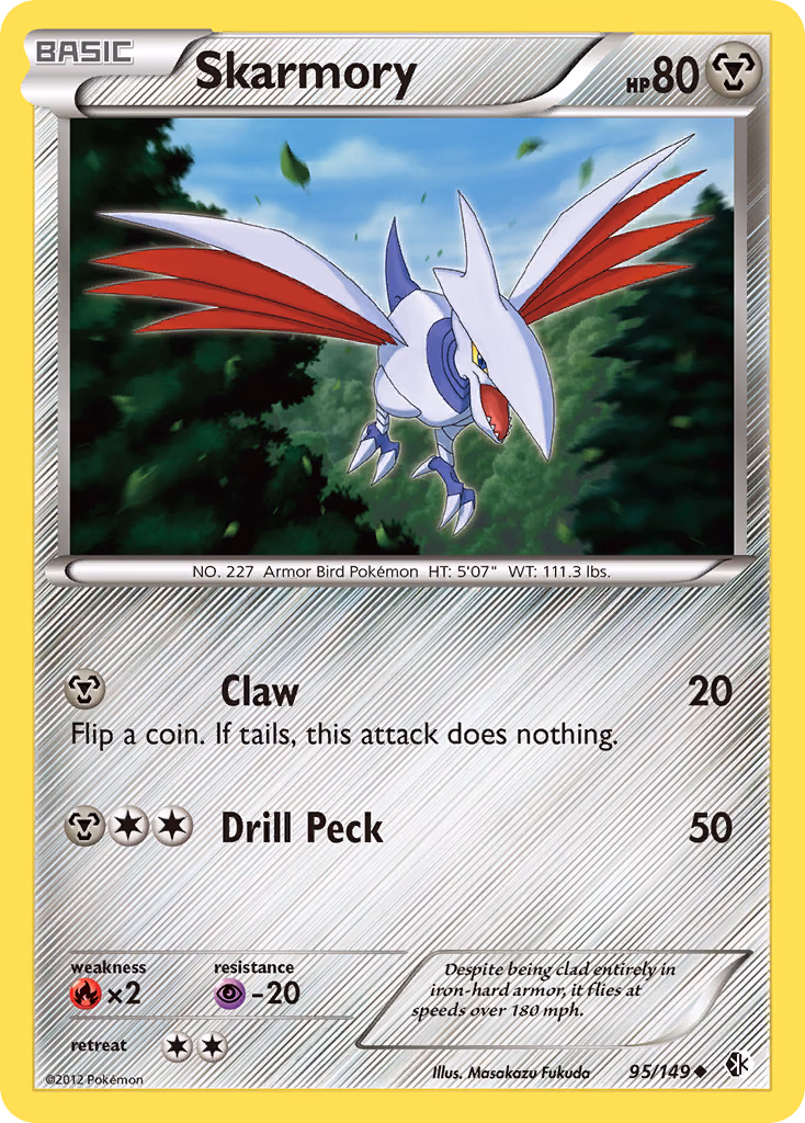 Skarmory Pokemon card (95/149, Boundaries Crossed)