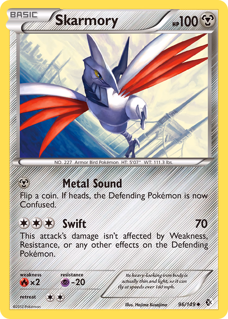 Skarmory Pokemon card (96/149, Boundaries Crossed)