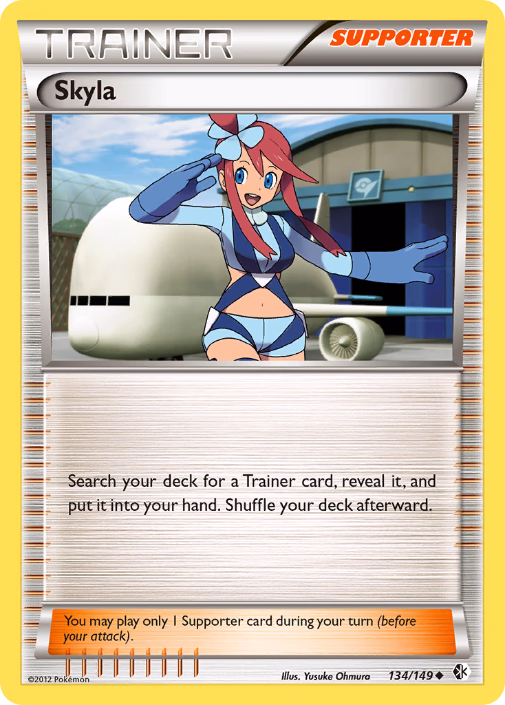 Skyla Pokemon card (134/149, Boundaries Crossed)